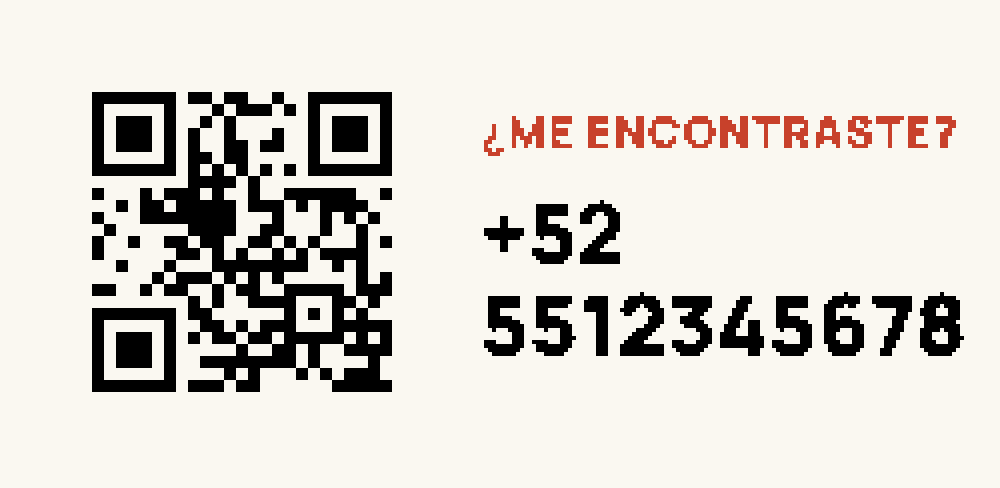 Cara Contacto: QR de WhatsApp y el teléfono en letra grande