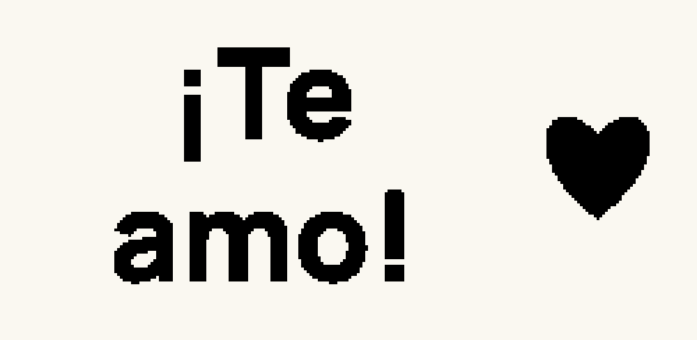 Cara Nota: mensaje corto en letra grande con un ícono de corazón