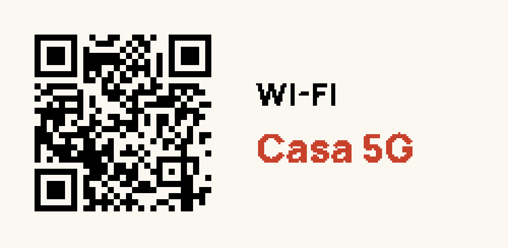 Cara QR Wi-Fi: QR y el nombre de la red en letra grande