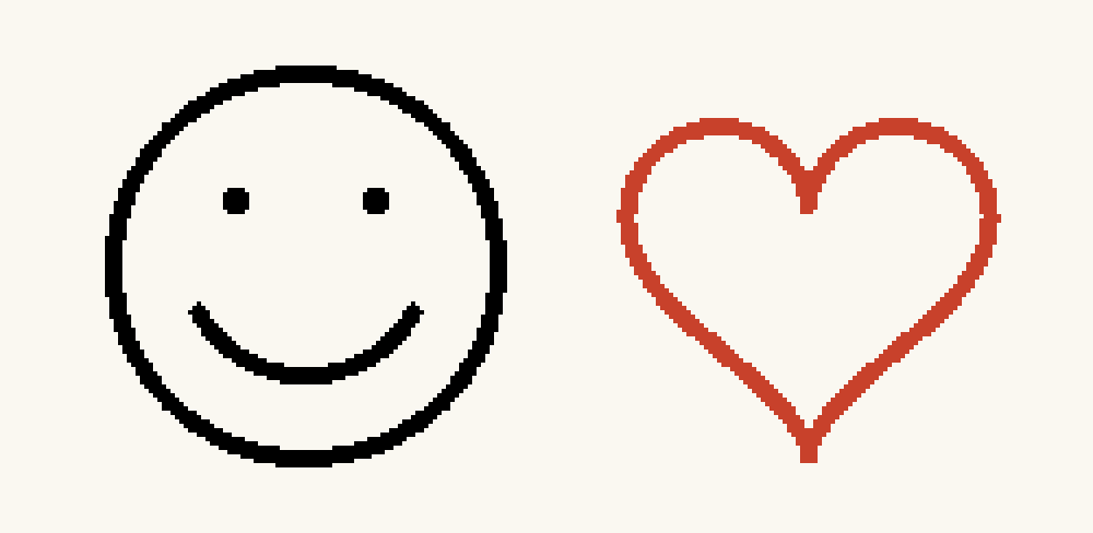 Face Escrita à mão: uma carinha e um coração vermelho desenhados à mão
